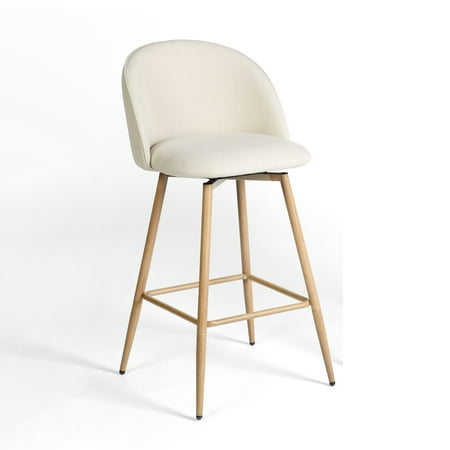 Homy Casa 26" Counter Height Bar Stools Set of 1, Swivel Stools for Kitchen Island, Beige