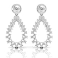 thumbnail image 5 of Solid 18Kt White Gold 1.4 TCW SI Clarity HI Color Diamond Fine Drop Earrings, 5 of 5