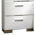 thumbnail image 4 of Wood and Metal Nightstand with 2 Drawers, White and Silver, 4 of 5