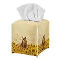 thumbnail image 7 of ZUXONGSY Sunflower Horse Square Tissue Box Cover Modern PU Leather Tissue Holder Customized Printed Tissue Cover Easy to Clean Tissue Organizer Case Stylish Home Decor, 7 of 7