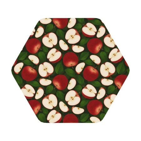 

Giroia Red Fruit Coasters Leather Coasters Set of 6 Coaster for Drinks Hexagon