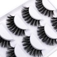 thumbnail image 3 of 5 pares de pestañas postizas naturales 3D, volumen, pestañas largas, maquillaje de extensión jinwen Pestañas postizas, 3 of 8