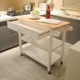 thumbnail image 5 of Visentor Kitchen Island Cart with Wheels, 3 Tier Rolling Utility Kitchen Cart with 1 Drawer, 2 Shelves & Towel Rack, 40 Inch, White, 5 of 8