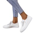 thumbnail image 3 of Xiaoxatg Women's Casual Shoes Fashion Solid Color Lace Up Flat Comfortable Non Footwear for Everyday Wear 7.5 White, 3 of 9
