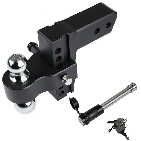 Mustrod Trailer Hitch Fits 2.5 Inch Receiver, 6 Inch Adjustable Drop Hitch 18500LBS with 2 Locks