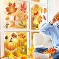 thumbnail image 4 of geerera 5pcs Fall Harvest Window Clings, Autumn Leaves & Pumpkin Wall Decals Set, Removable Vinyl Stickers for Glass, Mirror & Thanksgiving Home Decor, 4 of 6