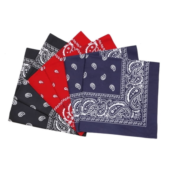 TELOLY Paisley Cowboy Bandanas 6 Pack 21In Large Thick Cotton Handkerchiefs Mixed Color