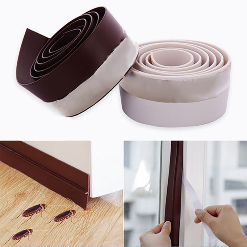 Draught Excluder YOUSHARES 2 Packs of Door Seal Brown Rubber Door Draft Sweep Stopper for Soundproof and Keep Warm Door Weather Stripping