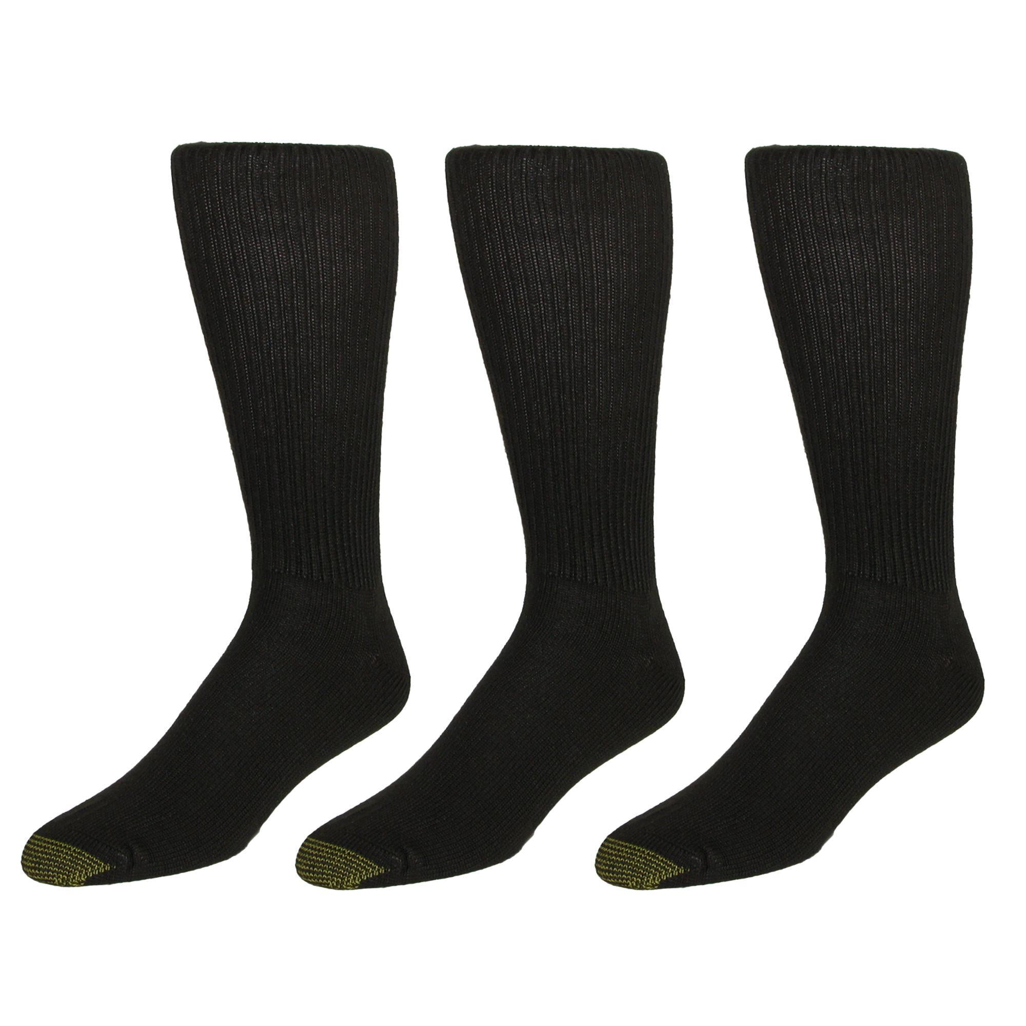 Gold Toe Men's Extended Size Fluffies Dress Socks (3 Pair Pack