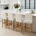 thumbnail image 3 of Boho Leaves Bar Stool Covers - Stretch Dining Chair Covers Set of 4, Retro Beige Abstract Modern Stripes Bar Chair Cover Removable Counter Stool Pub Chairs Slipcovers Protectors for Kitchen/Cafe, 3 of 9