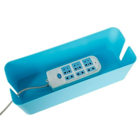 Cable Storage Container KARMAS PRODUCT Plastic Oversize Cable Storage Socket Wire Box Management for Home Office 16.5x6.7x5.9Inch Color Blue ()