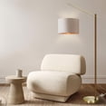 thumbnail image 2 of Mid-Century Arc Floor Lamp (68") - Dimmable Adjustable Corner Lamp with White Fabric Shade & Foot Switch for Home Office, 2 of 8