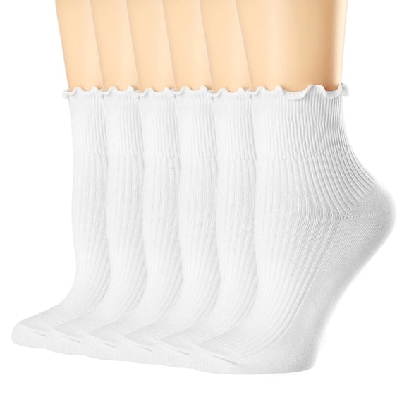 Calcetines Mcool Mary con volantes al tobillo de algodón, paquete de 6