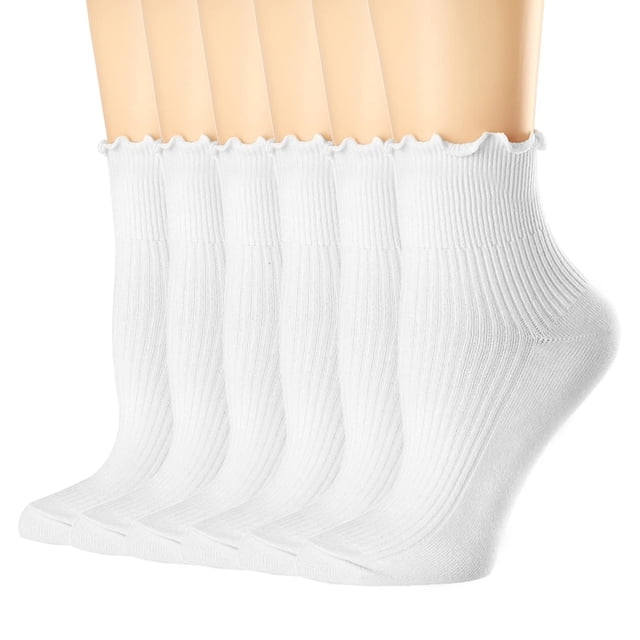 Calcetines Mcool Mary con volantes al tobillo de algodón, paquete de 6