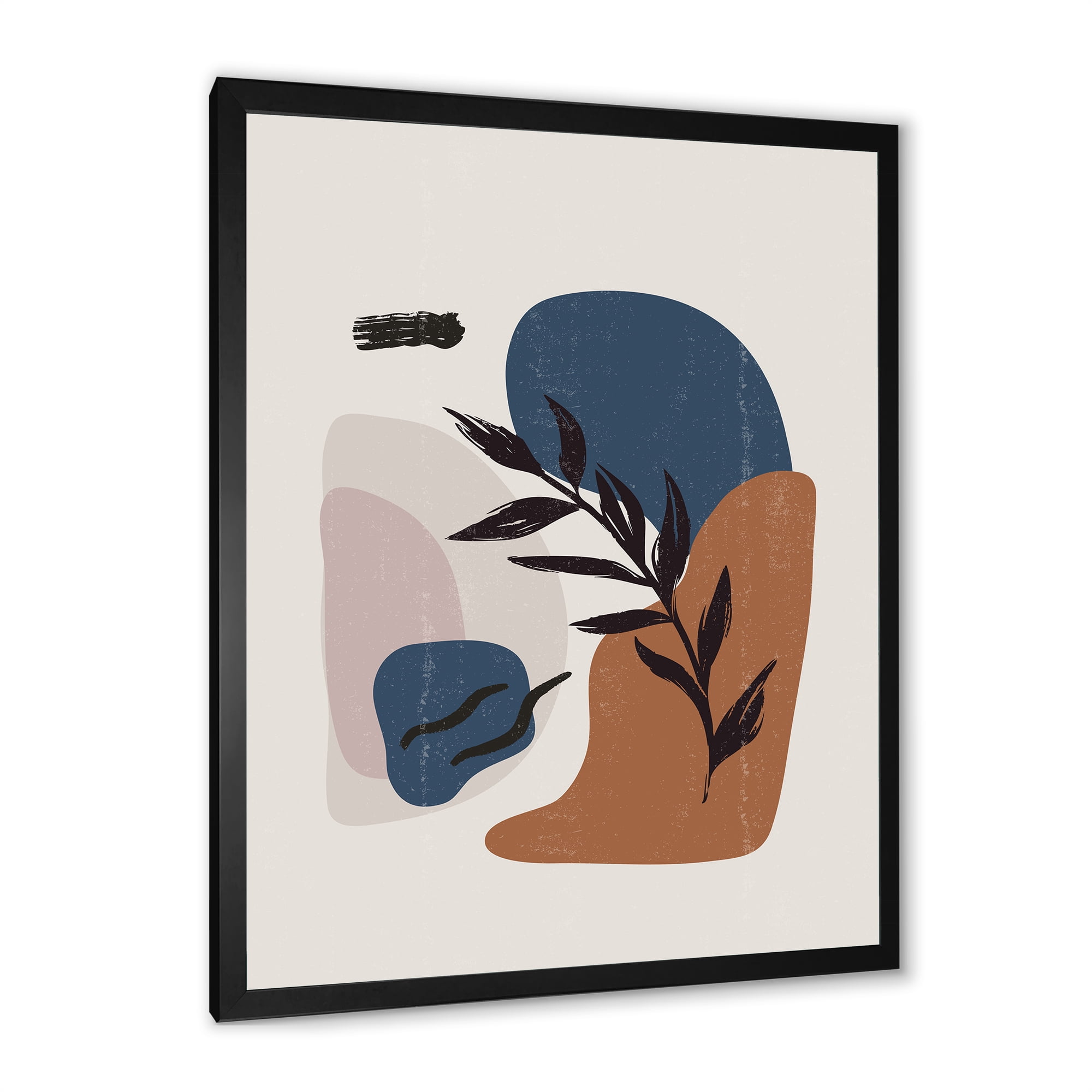 Designart 'Boho Minimalist Botanical Vintage Print' Modern Framed Art Print