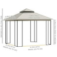 thumbnail image 3 of Outsunny Toit de Jardin 3 m X 3 m, Beige, 3 of 10