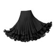 thumbnail image 3 of Ballroom Waltz Dance Swing Skirt Modern Tango Training Dress Costume Black, 3 of 8