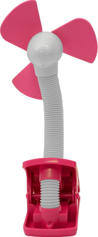 O2COOL 4 inch Portable Battery Powered Stroller Clip Fan, Pink and White