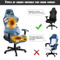 thumbnail image 6 of Jiueut Sunflower Butterfly Pattern Gaming Chair Cover with Armrest Cover, Daisy Marble Removable Computer Chair Seat Cover Stretchable Rotating Desk Chair Seat Cushion Protectors, 6 of 7
