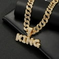 thumbnail image 2 of Hip Hop KING Letter Pendant Necklace With Cuban Chain 15mm Crystal Iced Out Bling Hip Hop Jewelry Necklaces Street Dance Accessories Fashion Creative Gifts, 2 of 6