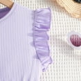 thumbnail image 4 of GYRATEDREAM Toddler Girls Summer Dress Kids Floral Front Bow Flying Sleeve Flowy Sundress Pleated Birthday Party Sundress Dresses for 7-8Y Purple, 4 of 9