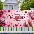 thumbnail image 6 of LUUFILx Valentine's Day Heart Shaped Banner Background for Party Decorations Romantic Backdrop Celebration Decors Gift Props Photography Valentine's, 6 of 7