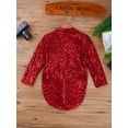 thumbnail image 4 of Linjinx Kids Boys Tailcoat Lapel Open Front Long Sleeve Blazer Full Sequin Jacket Coat Stage Burgundy 8, 4 of 7