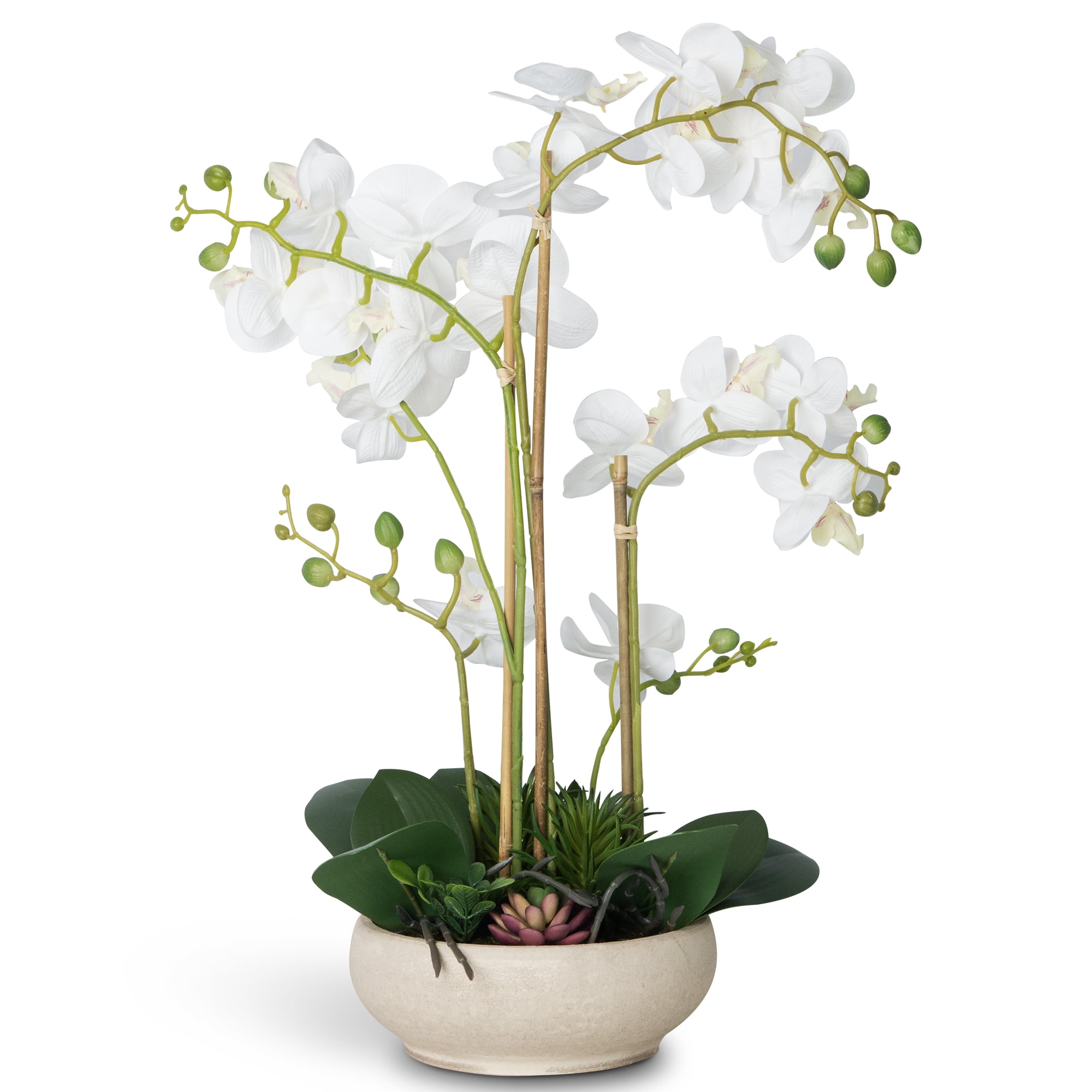 INNVELLO Artificial Orchid Flowers Potted in Ceramic Potfor Home Decor Indoor
