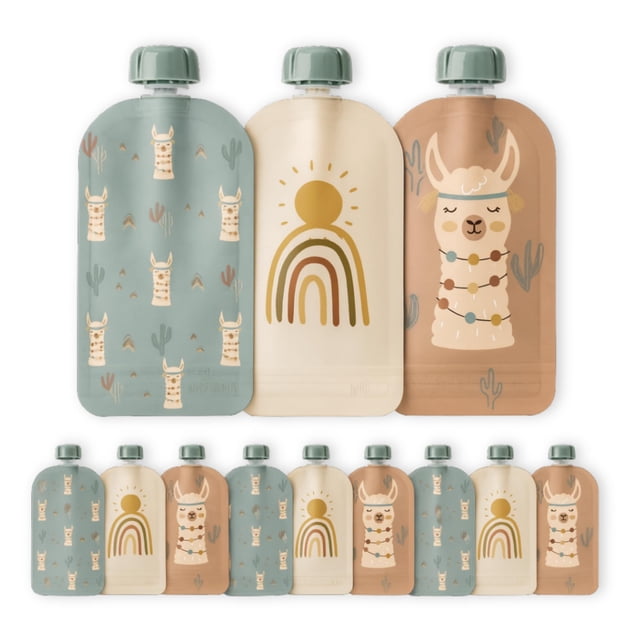 Bolsas reutilizables de comida para bebés Hippypotamus, paquete de 12, sin BPA