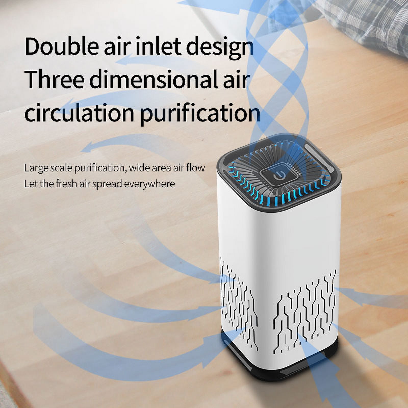 HOTDUCK Car air purifier atomization negative ion small deodorization office filter purification