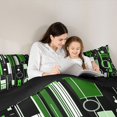 thumbnail image 4 of Manfei Contemporary Abstract Twin Comforter Sets, Geometric Circle Rectangle Bedding Set, Green and Black, Black Reversible 2-Piece, 1 Comforter and 1 Pillowcase, 4 of 6