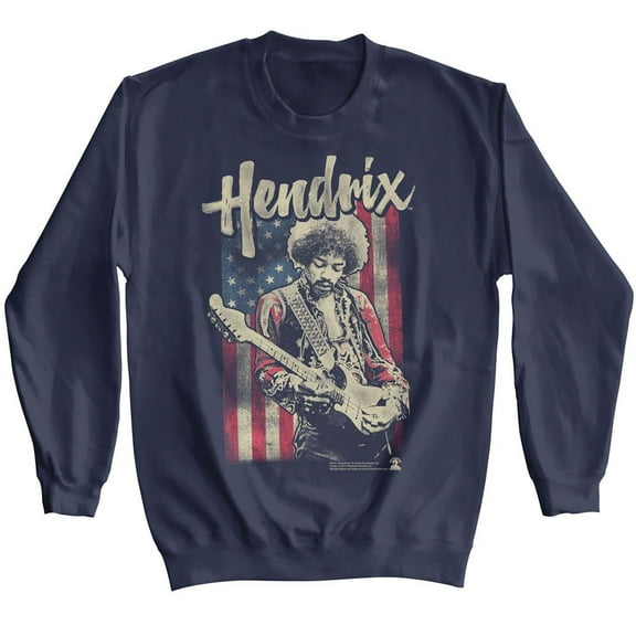 Jimi Hendrix Flag Navy Adult Sweatshirt