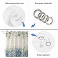 thumbnail image 4 of Spring Hydrangea Bathroom Shower Curtains with Hooks, Blue Flower Green Leaf Vintage Linen Plant Waterproof Fabric Washable Shower Curtain for Home Hotel Bathtub Decor 36x72 Inch, 4 of 9