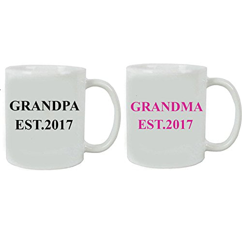 Grandma Grandpa Est 2021 Mugs Grandparents Est 2021 Grandma Grandpa Mugs 2021 New Grandparents Gifts for Grandma and Grandpa from Granddaughter Grandson Grandchildren Grandkids 11 Ounce 