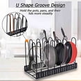 thumbnail image 2 of Pan Organizer Rack for Cabinet Pot Rack with 3 DIY Methods 8 Tiers Adjustable Pots and Pans Organizer under Cabinet for Kitchen Counter Lid Organizer, 2 of 2