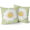 thumbnail image 6 of Spring Summer Pillow Covers 18x18 in Sage Green Daisy Floral Couch Pillow Cases Set of 2 Flower Bloom Farmhouse Throw Pillows Spring Decor for Room Bedroom Coushion Outdoor, 6 of 6