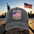 thumbnail image 4 of mgoYE 250 Year American Anniversary 1776-2026 Hat for Men Women, Adjustable Cotton USA Baseball Cap Black A, 4 of 5