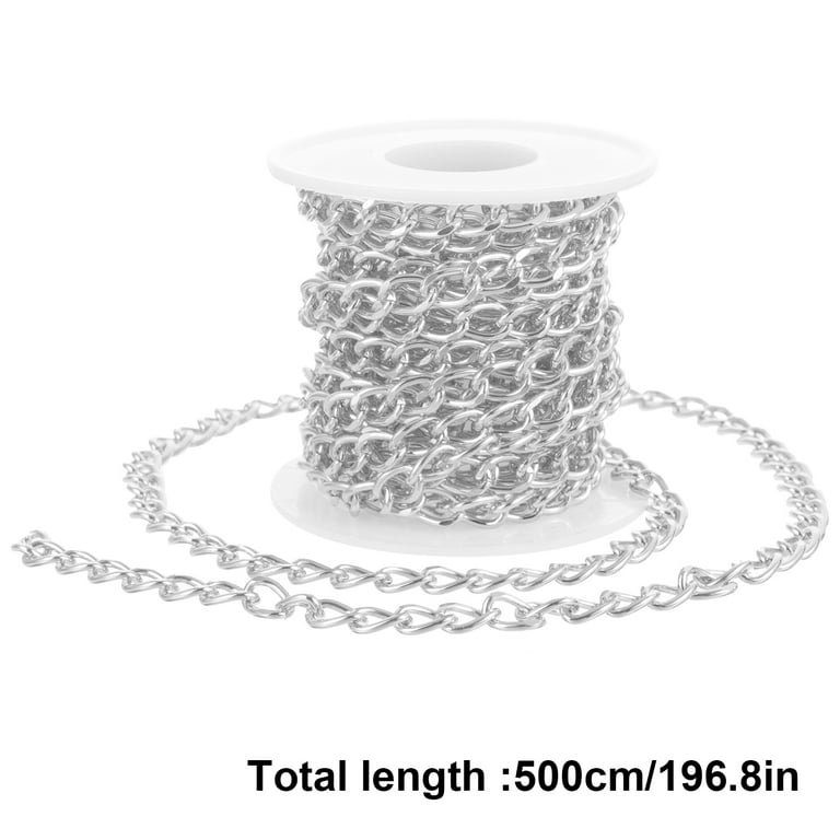 1 Roll of DIY Metal Chain Jewelry Necklace Making Link Chains Bags Crafts Chain Jewelry Making Supplies, Women's, Size: 500x0.5cm