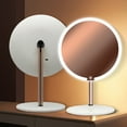 thumbnail image 2 of Portable Makeup Mirror with 3 Color Lights Adjustable Brightness Detachable Base Stepless Dimming 3200-7300K Easy Disassembly Fol, 2 of 10