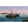 thumbnail image 3 of Blas Olleros y Quintana 14x10 Black Modern Framed Museum Art Print Titled - In the Harbor, 3 of 5