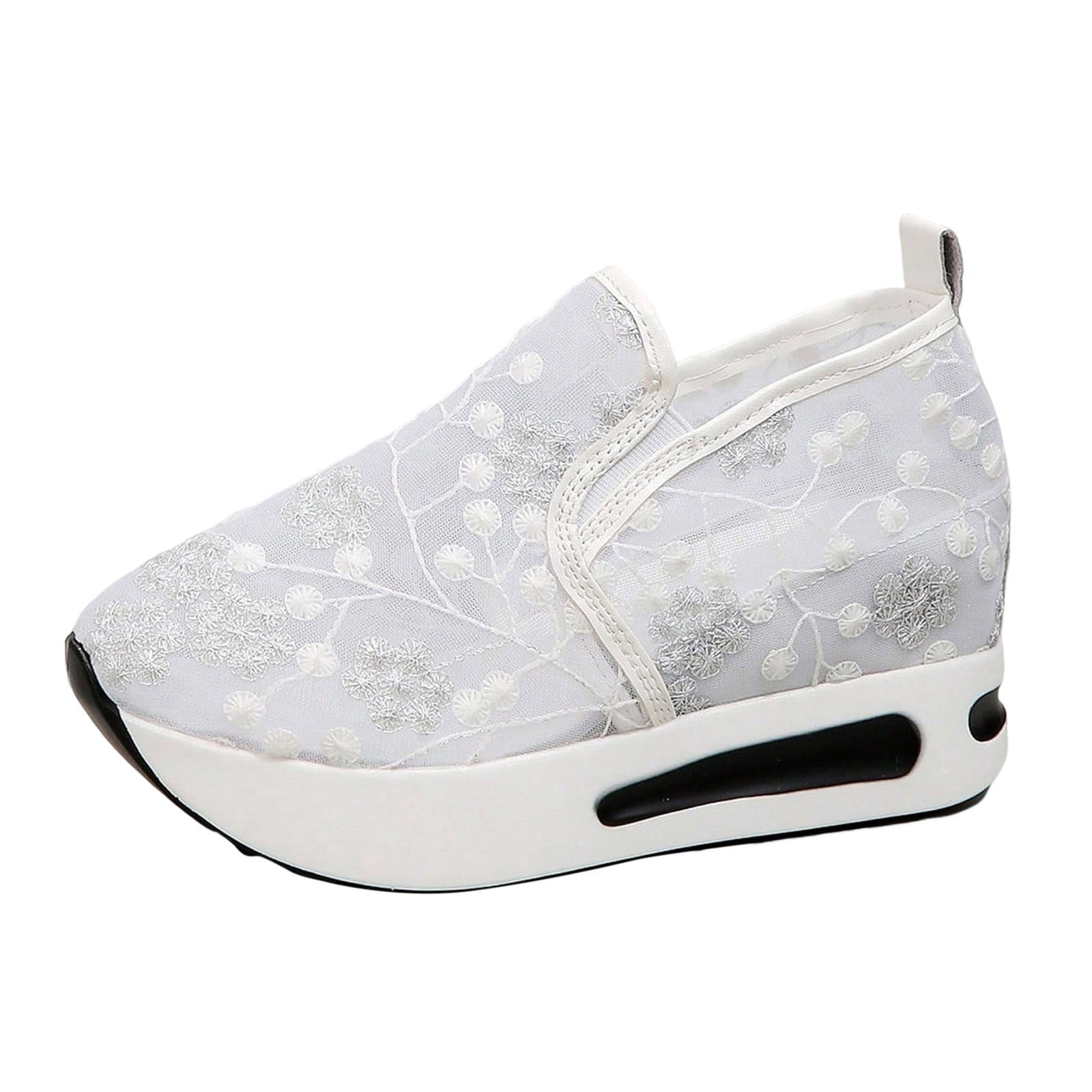 Dakaela Fashion Sneakers for Women 2025 Platform Slip on Walking Shoes Mesh Wedge Dressy Casual Loafers