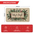 thumbnail image 2 of Sm:)e Merry&Bright Eucalyptus Leaves Holly Christmas Doormat, Winter Xmas Home Decor Low-Profile Switch Rug Door Mat Floor Mat for Indoor Outdoor 17x29 Inch, 2 of 6