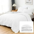 thumbnail image 2 of Light Weight & Breathable Thicker Design Comforter, 300 GSM All Season, 600-TC 100% Egyptian Cotton - OverSized King Plus Size ( 120" x 128" ) Inches, 1pc Comforter Only, (White), 2 of 6