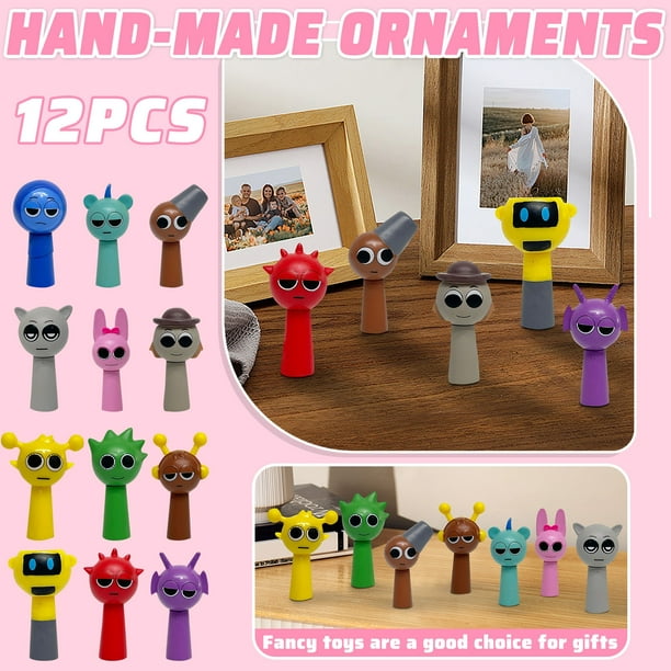 12PCS Sprunki Action Figures Set, Sprunki Incredibox Game Figure Toys, Sprunki Series Characters & Surprises Box Collection, Ideal Christmas Birthday Valentines Gifts for Kids, Boys & Girls (K)