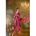 thumbnail image 3 of Elegant Red A-Line Kurta Set With Embroidered neck And Floral Bandhani Print, 3 of 3
