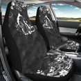 thumbnail image 4 of POLERO Car Decor Auto Interior Front Seat Protector for SUV and Sedans, Breathable Polyester Seat Cover Set of 2, Black Floral Cat, 4 of 13
