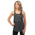thumbnail image 2 of I Need Coffee, Jesus and Like 3 Million Dollars Women's Fashion Sleeveless Flowy Racerback Workout Yoga Tank Top Charcoal Gre, 2 of 3