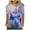 Blue, variant on Fesfesfes Womens Tops Women's Short Sleeve Round Neck Printed Loose Tops Blouse T-shirt Short Sleeve Athletic Tops for Women 10(XL)