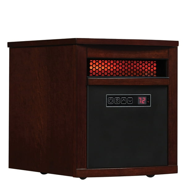 Powerheat Electric Quartz Infrared Heater with Safer Plug, Dark Cherry