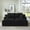 Black, variant on Compressible double chaise lounge with cupholders - No Assembly Required, Fluffy Modern Sleeper Loveseat for Indoor Living Room Bedroom Reading